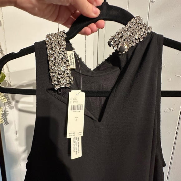 ANTHROPOLOGIE NWT Black mini dress with Embellished Collar - Picture 4 of 7